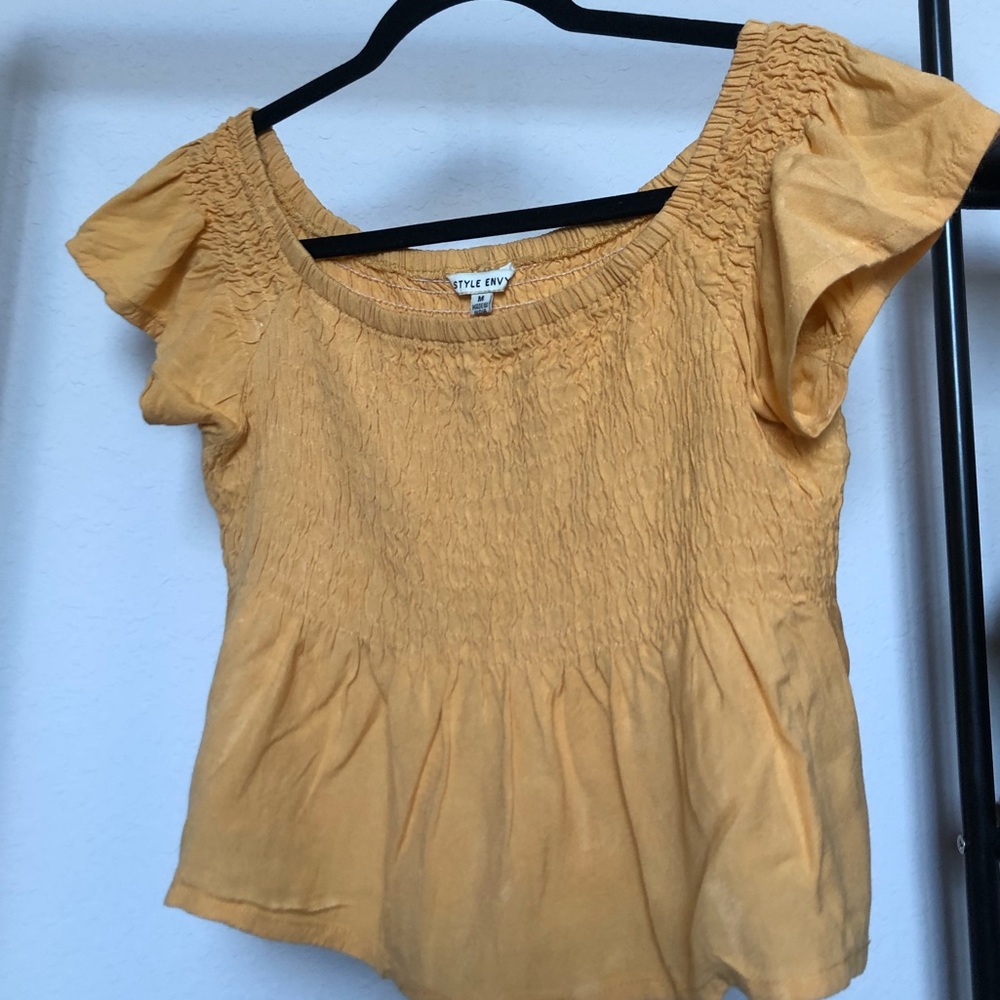 Mustard off the shoulder top